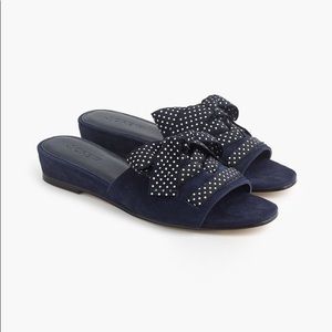 ⭐️ J. Crew Mini-wedge slides with lace-up ribbon